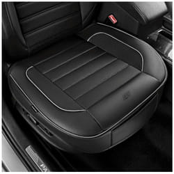 Skechers Car Seat Cover Memory Foam Luxury Faux Leather Front Bottom Seat Cushion Cover Universal Anti-Slip and Wrap Around The Bottom with Storage Ba