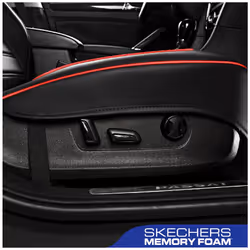 Skechers Car Seat Cover Memory Foam Luxury Faux Leather Front Bottom Seat Cushion Cover Universal Anti-Slip and Wrap Around The Bottom with Storage Ba