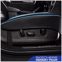 Skechers Car Seat Cover Memory Foam Luxury Faux Leather Front Bottom Seat Cushion Cover Universal Anti-Slip and Wrap Around The Bottom with Storage Ba