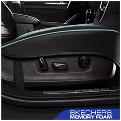 Skechers Car Seat Cover Memory Foam Luxury Faux Leather Front Bottom Seat Cushion Cover Universal Anti-Slip and Wrap Around The Bottom with Storage Ba