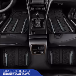 Skechers Car Floor Mats Heavy Duty Rubber Car Mats Full Set All Weather Floor Mats Waterproof Trim to Fit Universal Floor Liner Car Accessories Automo