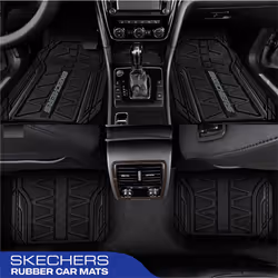 Skechers Car Floor Mats Heavy Duty Rubber Car Mats Full Set All WeatherFloor Mats Waterproof Trim to Fit Universal Floor Liner Car Accessories Automot