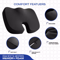 Skechers Memory Foam Seat Cushion Office Chair Cushion for Tailbone Pain Relief Butt Pillow for Office Chair Car seat Cushion Computer Desk Long Sitti
