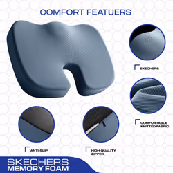 Skechers Memory Foam Seat Cushion Office Chair Cushion for Tailbone Pain Relief Butt Pillow for Office Chair Car seat Cushion Computer Desk Long Sitti