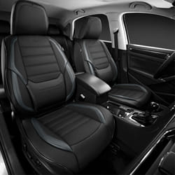 Skechers MAX Cushioning Seat Covers Memory Foam Leather Car Seat Covers Waterproof Car Seat Protector Front Seats Car Seat Cushion Airbag Automotive U