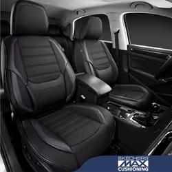 Skechers MAX Cushioning Seat Covers Memory Foam Leather Car Seat Covers Waterproof Car Seat Protector Front Seats Car Seat Cushion Airbag Automotive U