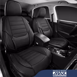 Skechers MAX Cushioning Seat Covers Memory Foam Leather Car Seat Covers Waterproof Car Seat Protector Front Seats Car Seat Cushion Airbag Automotive U