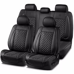 Skechers MAX Cushioning Car Seat Covers Memory Foam Piping Leather Seat Covers Waterproof Car Seat Protector Full Set Car Sea ...