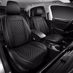 Skechers MAX Cushioning Car Seat Covers Memory Foam Piping Leather Seat Covers Waterproof Car Seat Protector Front Seats Car ...