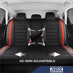 Skechers MAX Cushioning Seat Covers Memory Foam Leather Car Seat Covers Waterproof Car Seat Protector Full Sets Car Seat Cushion Airbag Automotive Uni
