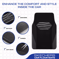 Skechers Car Floor Mats Waterproof Universal Fit Car Mats Faux Leather Car Floor Mats Carbon Floor Mats for Cars with Anti-Slip Skechers Heel Pad Fit