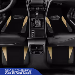 Skechers Car Floor Mats Waterproof Universal Fit Car Mats Faux Leather Car Floor Mats Carbon Floor Mats for Cars with Anti-Slip Skechers Heel Pad Fit