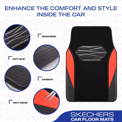 Skechers Car Floor Mats Waterproof Universal Fit Car Mats Faux Leather Car Floor Mats Carbon Floor Mats for Cars with Anti-Slip Skechers Heel Pad Fit