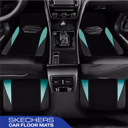 Skechers Car Floor Mats Waterproof Universal Fit Car Mats Faux Leather Car Floor Mats Carbon Floor Mats for Cars with Anti-Slip Skechers Heel Pad Fit