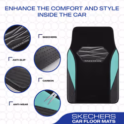 Skechers Car Floor Mats Waterproof Universal Fit Car Mats Faux Leather Car Floor Mats Carbon Floor Mats for Cars with Anti-Slip Skechers Heel Pad Fit