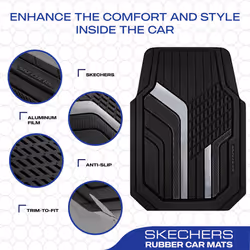 Skechers Heavy Duty Rubber Car Floor Mats Dual Color Design Floor Mats All Weather Car Mats Waterproof Trim To Fit Universal Floor Liner Car Accessori