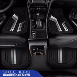 Skechers Heavy Duty Rubber Car Floor Mats Dual Color Design Floor Mats All Weather Car Mats Waterproof Trim To Fit Universal Floor Liner Car Accessori