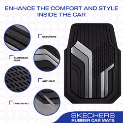 Skechers Heavy Duty Rubber Car Floor Mats Dual Color Design Floor Mats All Weather Car Mats Waterproof Trim To Fit Universal Floor Liner Car Accessori