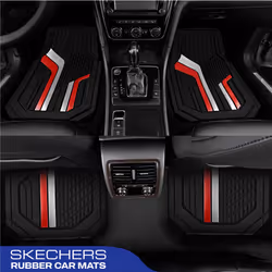 Skechers Heavy Duty Rubber Car Floor Mats Dual Color Design Floor Mats All Weather Car Mats Waterproof Trim to Fit Universal Floor Liner Car Accessori
