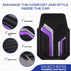 Skechers Heavy Duty Rubber Car Floor Mats Dual Color Design Floor Mats All Weather Car Mats Waterproof Trim to Fit Universal Floor Car Accessories Aut