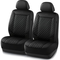 Skechers Car Seat Covers Piping Luxury Faux Seat Covers Waterproof Anti Slip Car Seat Protector Front Seats Car Accessories Airbag Universal Fit for M
