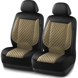Skechers Car Seat Covers Piping Luxury Faux Seat Covers Waterproof Anti Slip Car Seat Protector Front Seats Car Accessories Airbag Universal Fit for M