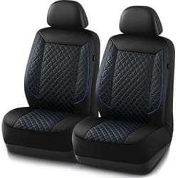 Skechers Car Seat Covers Piping Luxury Faux Seat Covers Waterproof Anti Slip Car Seat Protector Front Seats Car Accessories Airbag Universal Fit for M