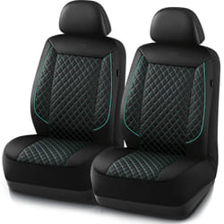 Skechers Car Seat Covers Piping Luxury Faux Seat Covers Waterproof Anti Slip Car Seat Protector Front Seats Car Accessories Airbag Universal Fit for M