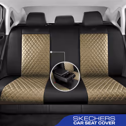 Skechers Car Seat Covers Piping Luxury Faux Seat Covers Waterproof Anti Slip Car Seat Protector Full Set Car Accessories Airbag Universal Fit for Most