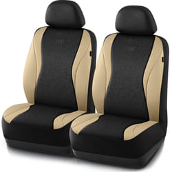 Skechers Car Seat Covers Leather Seat Covers with GOGA Mat Technology Waterproof Car Seat Covers Front Seats Airbag Compatible Comfort Universal Fit f