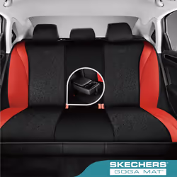 Skechers Car Seat Covers Leather Seat Covers with GOGA Mat Technology Waterproof Car Seat Covers Full Sets Airbag Compatible Comfort Universal Fit for