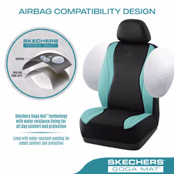 Skechers Car Seat Covers Leather Seat Covers with GOGA Mat Technology Waterproof Car Seat Covers Full Sets Airbag Compatible Comfort Universal Fit for