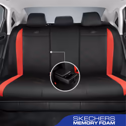 Skechers Car Seat Covers Luxury Faux Leather Seat Covers Waterproof Anti Slip Car Seat ProtectorFull Set Car Accessories Airbag Universal Fit for Most