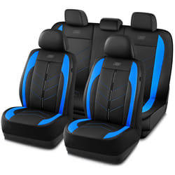 Skechers Car Seat Covers Luxury Faux Leather Seat Covers Waterproof Anti Slip Car Seat ProtectorFull Set Car Accessories Airbag Universal Fit for Most