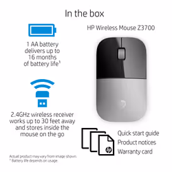 HP Z3700 Silver Wireless Mouse - Additional view 6