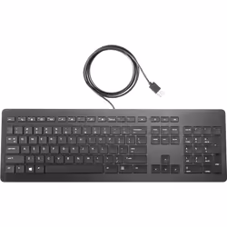 HP USB Premium Keyboard, Full-size (100%), Wired, USB, Membrane, Black