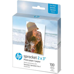HP Sprocket 2x3"""" Premium Zink Sticky Back Photo Paper (100 Sheets) Compatible with HP Sprocket Photo Printers  Original Version.