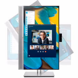 HP EliteDisplay E243m, 60.5 cm (23.8"), 1920 x 1080 pixels, Full HD, LED, 5 ms, Black, Silver