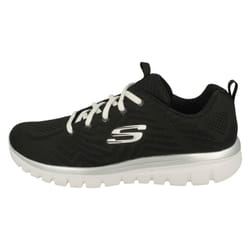 Ladies Skechers Casual Trainer Get Connected - Black, UK 4