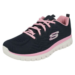 Ladies Skechers Casual Trainer Get Connected - Navy, UK 7