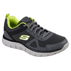 Skechers Mens 2022 Track Light Sport Training Leather Mesh Trainers - UK 7, Charcoalcoal/Lime
