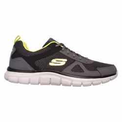 Skechers Mens 2022 Track Light Sport Training Leather Mesh Trainers - UK 7, Charcoalcoal/Lime
