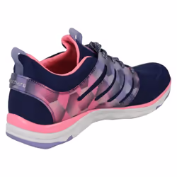 ) Girls Skechers Casual Lace Up Trainers Diamond Runner 81560 - UK 9.5 Child, Navy/Hot Pink (Blue