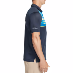 Skechers Golf Mens Backspin Stripe DNA Dry Stretch Performance Polo Shirt - S, Blue Iris