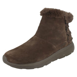 ) Ladies Skechers Ankle Boots Hibernate 14615 - UK 4, Chocolate (Brown