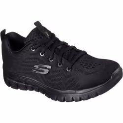 Skechers Get Connected Womens Ladies Wide Fit Running Shoes Trainers - Black Black, UK 6
