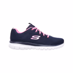 Skechers Graceful Get Connected Womens Ladies Wide Fit Running Shoes Trainers - Navy Hot Pink, UK 4