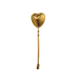 Creative Co-Op Stainless Steel Heart Shaped Loose Strainer Tea Leak Gold
