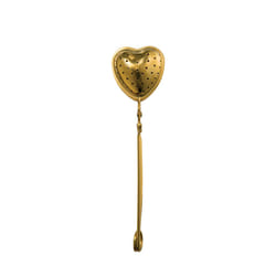 Creative Co-Op Stainless Steel Heart Shaped Loose Strainer Tea Leak  Gold