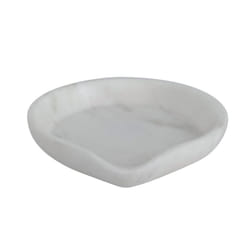 Bloomingville White Marble Spoon Rest, 5"" L x 5"" W x 1"" H